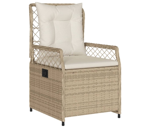 Set comedor de jardín 9 pzas con cojines ratán sintético beige
