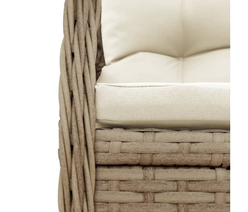 Set comedor de jardín 9 pzas con cojines ratán sintético beige