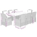 Set comedor de jardín 9 pzas con cojines ratán sintético beige