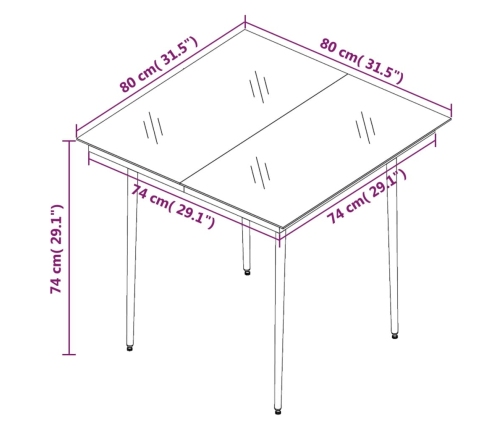 Set comedor de jardín 5 pzas cojines ratán sintético gris claro