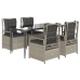 Set comedor de jardín 5 pzas cojines ratán sintético gris claro