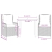 Set comedor de jardín 3 pzas cojines ratán sintético gris claro