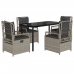 Set comedor de jardín 5 pzas cojines ratán sintético gris claro