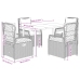 Set comedor de jardín 5 pzas cojines ratán sintético gris claro