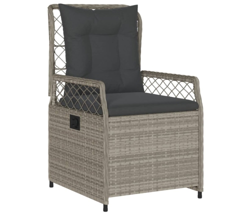 Set comedor de jardín 5 pzas cojines ratán sintético gris claro