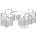 Set comedor jardín 7 pzas y cojines ratán sintético gris claro