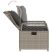 Set comedor jardín 7 pzas y cojines ratán sintético gris claro