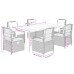 Set comedor jardín 7 pzas y cojines ratán sintético gris claro