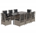 Set comedor de jardín 9 pzas cojines ratán sintético gris claro