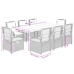 Set comedor de jardín 9 pzas cojines ratán sintético gris claro