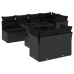 Set de sofás de jardín 8 piezas y cojines ratán sintético negro