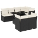 Set de sofás de jardín 8 piezas y cojines ratán sintético negro