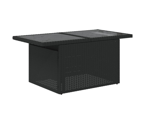 Set de sofás de jardín 8 piezas y cojines ratán sintético negro