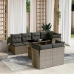 Set de sofás de jardín y cojines 8 piezas ratán sintético gris