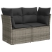 Set de sofás de jardín y cojines 8 piezas ratán sintético gris