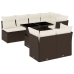 Set sofás de jardín 8 piezas y cojines ratán sintético marrón