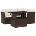Set comedor de jardín 5 piezas y cojines ratán sintético marrón