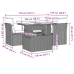 Set comedor de jardín 5 piezas y cojines ratán sintético marrón