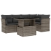 Set de muebles de jardín 6 pzas y cojines ratán sintético gris