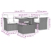 Set de muebles de jardín 6 pzas y cojines ratán sintético gris
