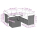 Set de muebles de jardín 6 pzas y cojines ratán sintético gris