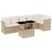 Set sofás de jardín 7 piezas y cojines ratán sintético beige