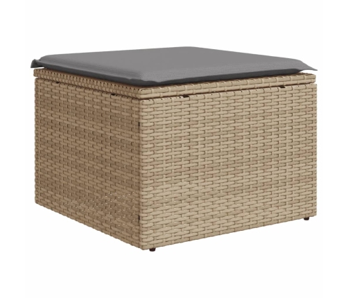 Set de sofás de jardín y cojines 8 piezas ratán sintético beige