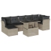 Set de sofás de jardín 8 pzas y cojines ratán sintético gris