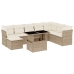 Set de sofás de jardín 9 pzas con cojines ratán sintético beige