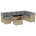 Set de sofás de jardín 9 pzas con cojines ratán sintético beige
