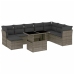Set de muebles de jardín 9 pzas y cojines ratán sintético gris