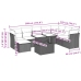 Set muebles jardín 9 pzas y cojines ratán sintético gris claro