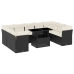 Set de sofás de jardín 10 pzas cojines ratán sintético negro