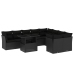 Set de sofás de jardín 10 pzas cojines ratán sintético negro