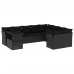 Set de sofás de jardín 10 pzas cojines ratán sintético negro