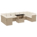 Set de sofás de jardín 11pzas con cojines ratán sintético beige
