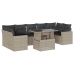 Set de sofás de jardín 8 pzas y cojines ratán sintético gris