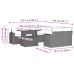 Set muebles jardín 9 pzas y cojines ratán sintético gris claro