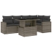 Set de muebles de jardín 6 pzas y cojines ratán sintético gris