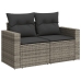 Set de muebles de jardín 6 pzas y cojines ratán sintético gris