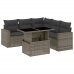 Set de muebles de jardín 6 pzas y cojines ratán sintético gris