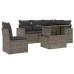 Set de muebles de jardín 6 pzas y cojines ratán sintético gris