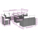 Set de muebles de jardín 9 pzas y cojines ratán sintético gris