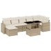 Set de sofás de jardín y cojines 8 piezas ratán sintético beige