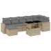 Set de sofás de jardín y cojines 8 piezas ratán sintético beige