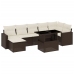 Set sofás de jardín 8 piezas y cojines ratán sintético marrón