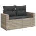 Set de sofás de jardín 8 pzas y cojines ratán sintético gris
