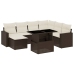 Set sofás de jardín 8 piezas y cojines ratán sintético marrón