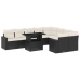 Set de sofás de jardín 10 pzas cojines ratán sintético negro
