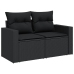 Set de sofás de jardín 10 pzas cojines ratán sintético negro